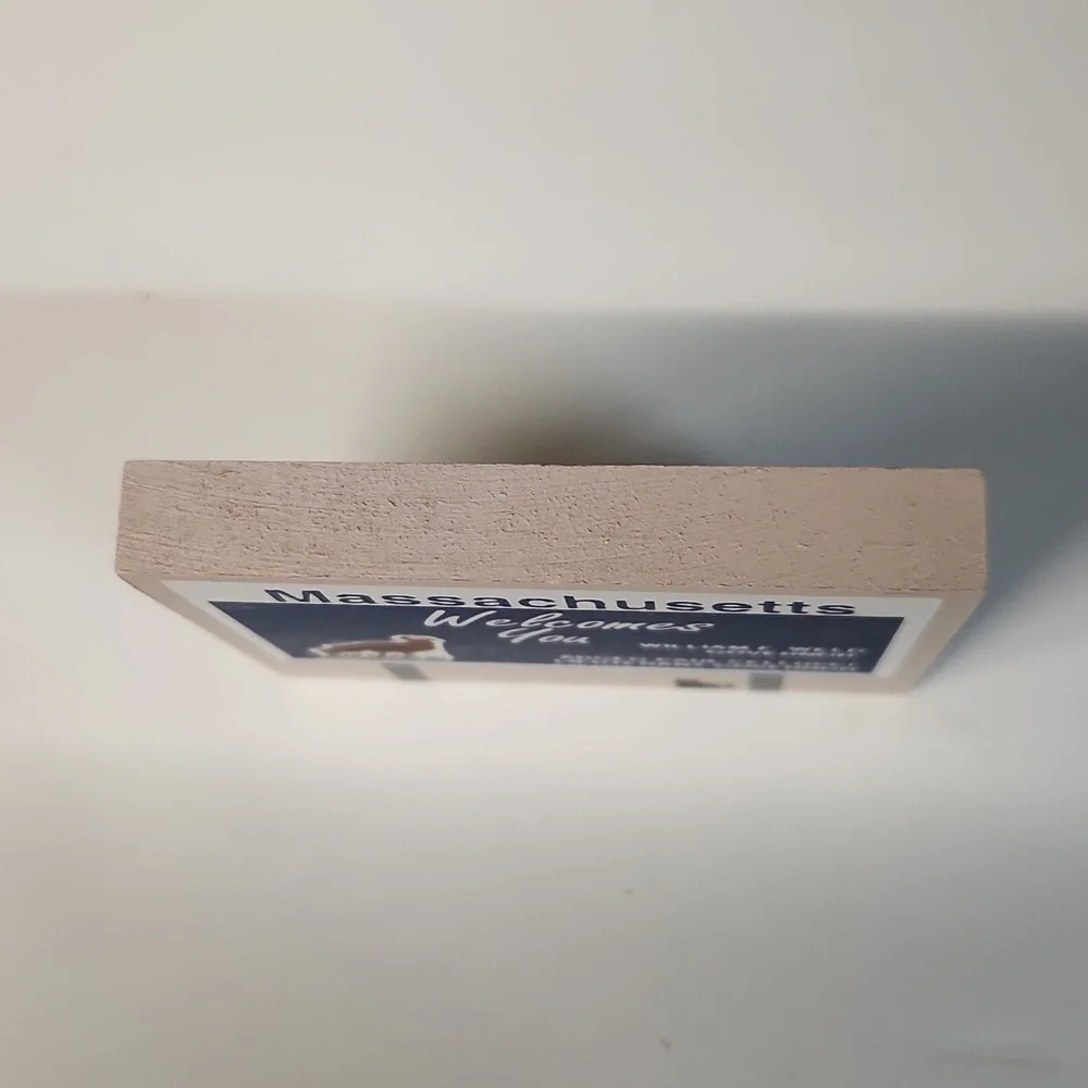 Vtg. 1996 The Cat's Meow Welcome to Massachusetts Road sign 2 3/4" x 2 1/4" - Picture 4 of 6